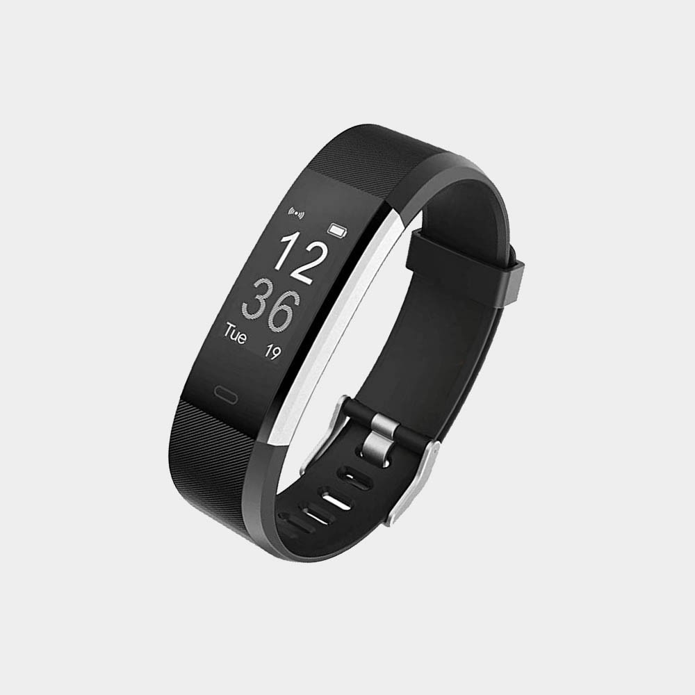 Blue Fitness Tracker with Heart Rate Monitor and Step Counter